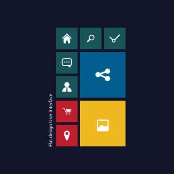 Flat design icons graphic user interface Stock Illustration