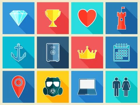 Flat design icons Stock Illustration