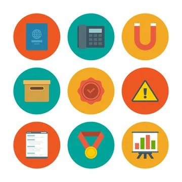 Flat design icons 스톡 일러스트