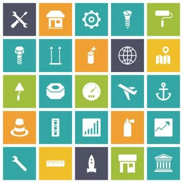Flat design icons for industrial Stock Illustration