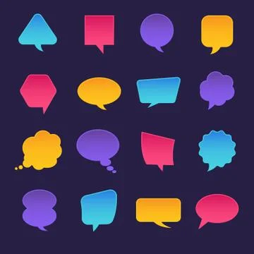 Flat design icons set bubble message for text. Vector illustrations.. Stock Illustration