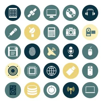Flat design icons for technology and devices Stock Illustration