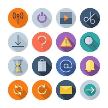 Flat design icons for user interface Stock Illustration