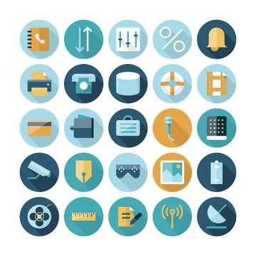 Flat design icons for user interface Stock Illustration