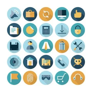 Flat design icons for user interface Stock Illustration