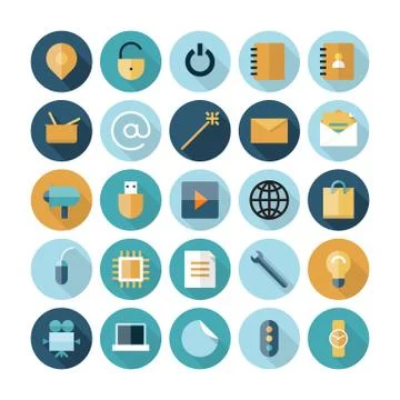 Flat design icons for user interface Stock Illustration