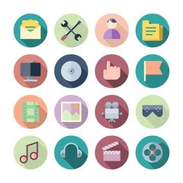 Flat design icons for user interface Stock Illustration