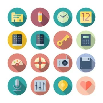 Flat design icons for user interface Stock Illustration