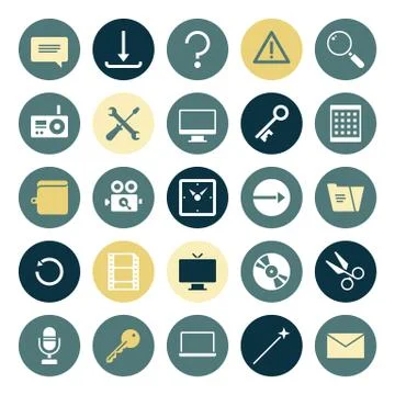 Flat design icons for user interface Stock Illustration