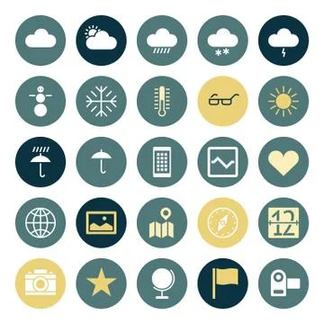 Flat design icons for user interface Stock Illustration