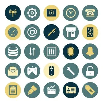 Flat design icons for user interface Stock Illustration