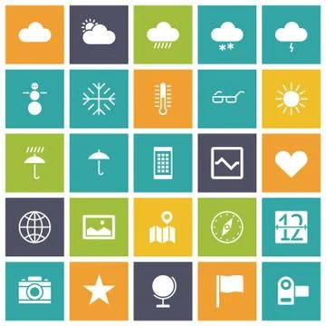 Flat design icons for user interface Stock Illustration