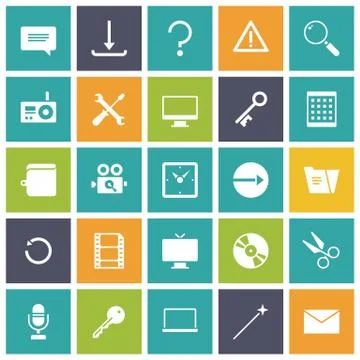 Flat design icons for user interface Stock Illustration