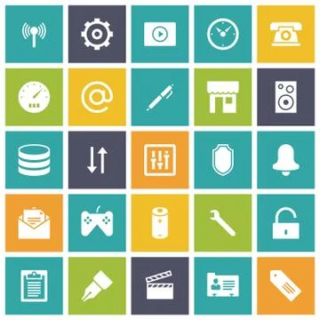 Flat design icons for user interface Stock Illustration