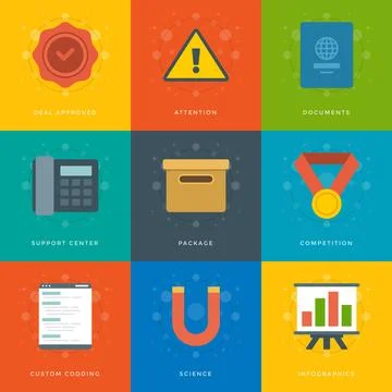 Flat design icons vector illustration 스톡 일러스트