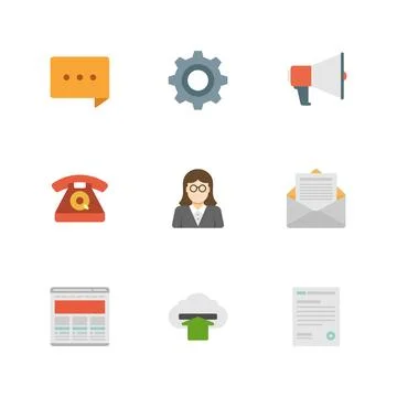 Flat design icons vector symbols for website 스톡 일러스트