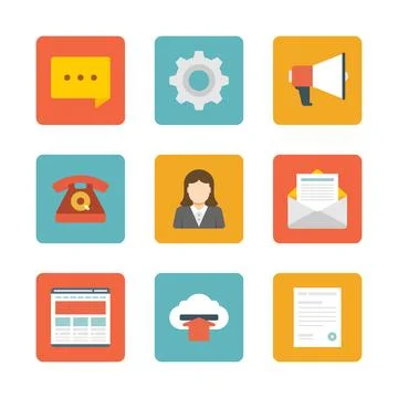 Flat design icons vector symbols for website 스톡 일러스트