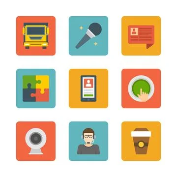 Flat design icons vector symbols for website Illustrazione stock
