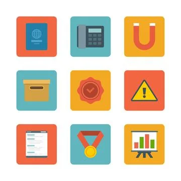Flat design icons vector symbols for website 스톡 일러스트
