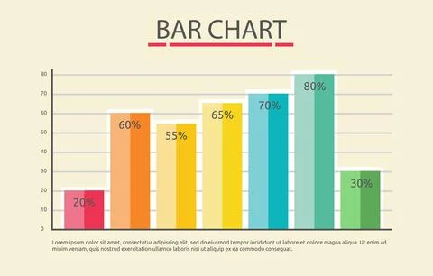 Flat Design Illustration of Bar Graph Chart Diagram for Business Data Stati.. Illustrazione stock