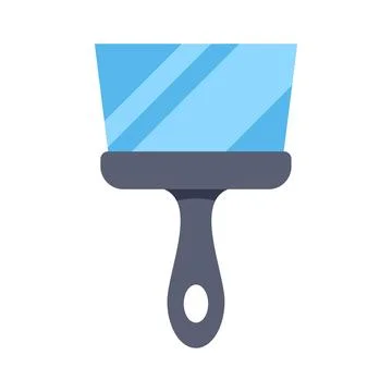 Flat design illustration of blue paint brush tool Stock Illustration
