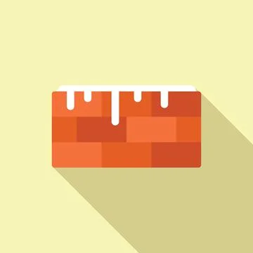 Flat design illustration of a brick wall with dripping paint Ilustración de archivo