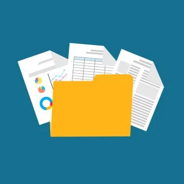 Flat design illustration for business documents, business report, spreadsheet Stock Illustration