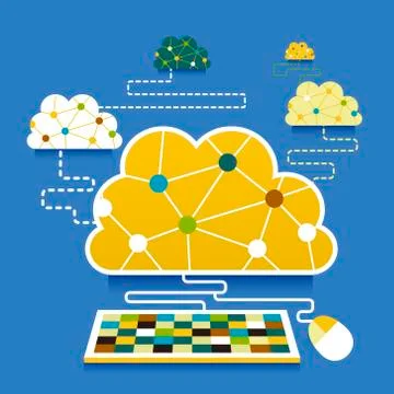 Flat design illustration concept of cloud computing Stock Illustration