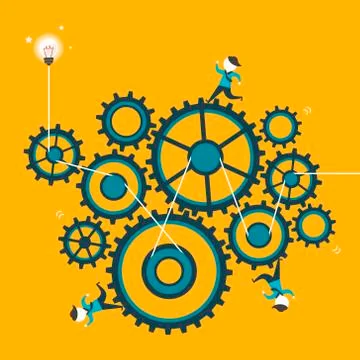 Flat design illustration concept of cooperation Stockillustratie