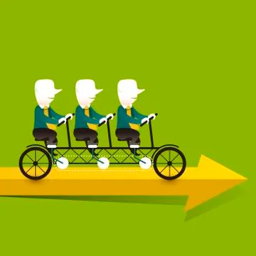 Flat design illustration concept of cooperation triplets Stock Illustration