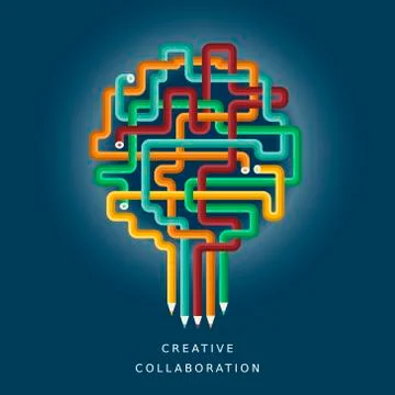 Flat design illustration concept of creative collaboration Stock Illustration