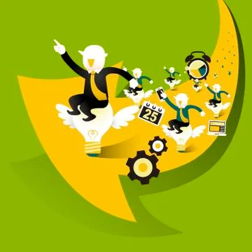 Flat design illustration concept of creative collaboration Illustrazione stock