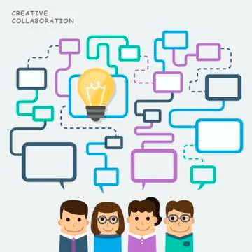 Flat design illustration concept of creative collaboration Stockillustratie