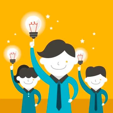 Flat design illustration concept of ideas Stock Illustration