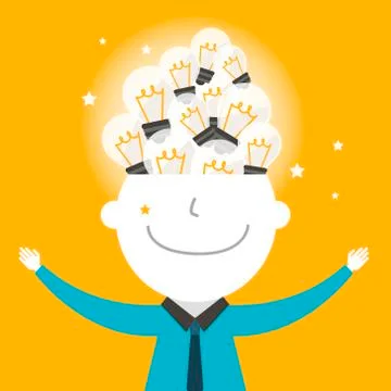 Flat design illustration concept of ideas Stock Illustration