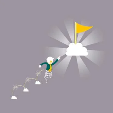 Flat design illustration concept of keep going up Stock Illustration