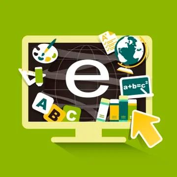 Flat design illustration concept for online education 스톡 일러스트