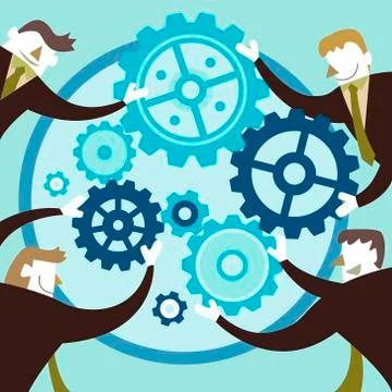 Flat design illustration concept of team work 库存插图