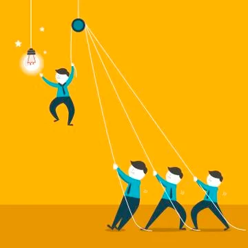 Flat design illustration concept of team work Stockillustratie