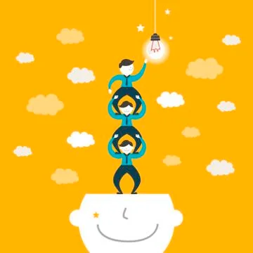 Flat design illustration concept of team work Stock Illustration