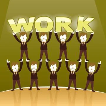 Flat design illustration concept of team work Stockillustratie