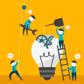 Flat design illustration concept of team work 库存插图