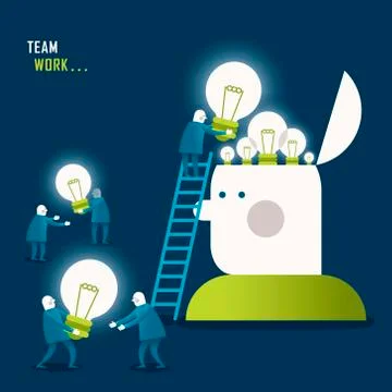 Flat design illustration concept of teamwork 库存插图
