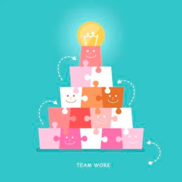 Flat design illustration concept of teamwork 库存插图