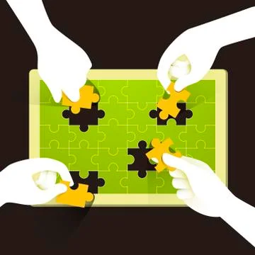 Flat design illustration concept of teamwork 스톡 일러스트