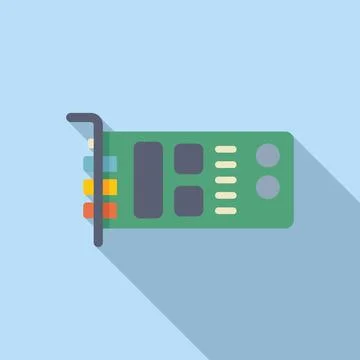 Flat design illustration of electronic circuit board Illustrazione stock