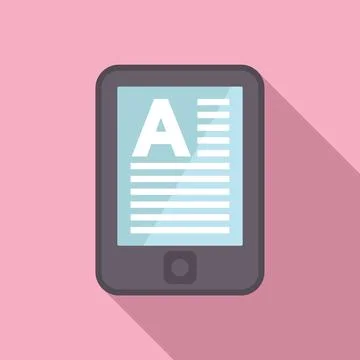 Flat design illustration of an ereader device Stock Illustration