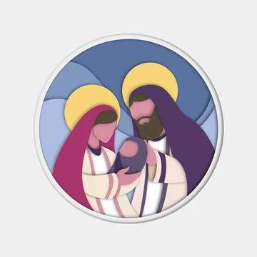 Flat design illustration with nativity scene Stock Illustration