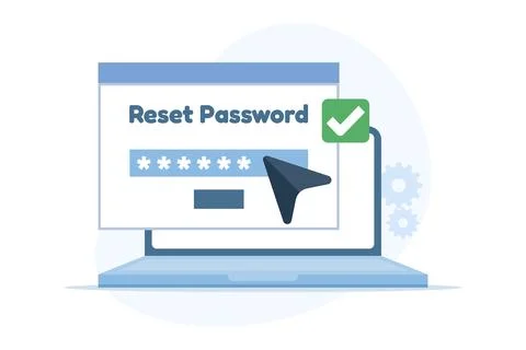 Flat design illustration of password reset and account security Illustration