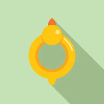 Flat design illustration of rubber duck toy Stock Illustration